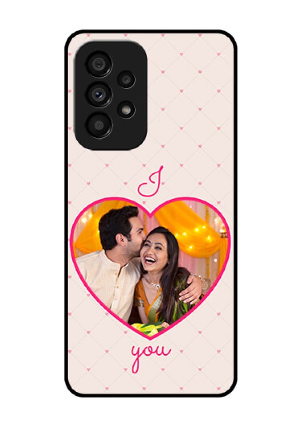 Galaxy A53 5G Custom Glass Mobile Case - Heart Shape Design