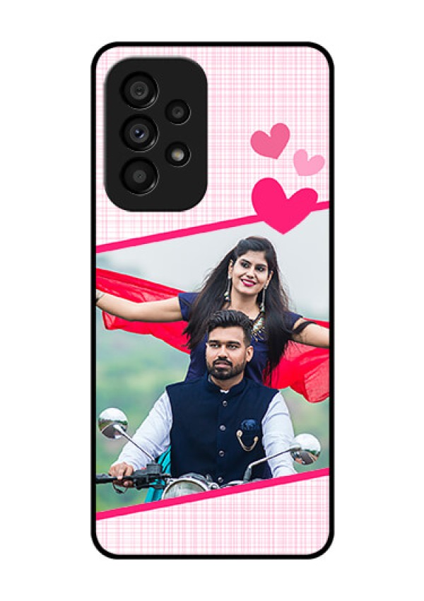 Galaxy A53 5G Custom Glass Phone Case - Love Shape Heart Design