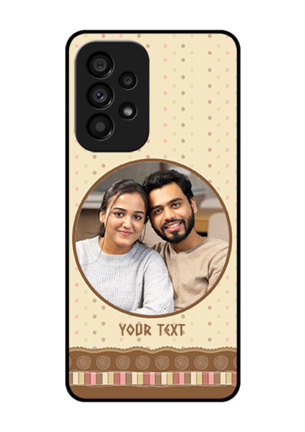 Galaxy A53 5G Custom Glass Mobile Case - Brown Dotted Mobile Case Design