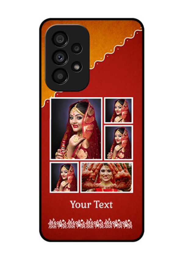 Galaxy A53 5G Personalized Glass Phone Case - Wedding Pic Upload Design
