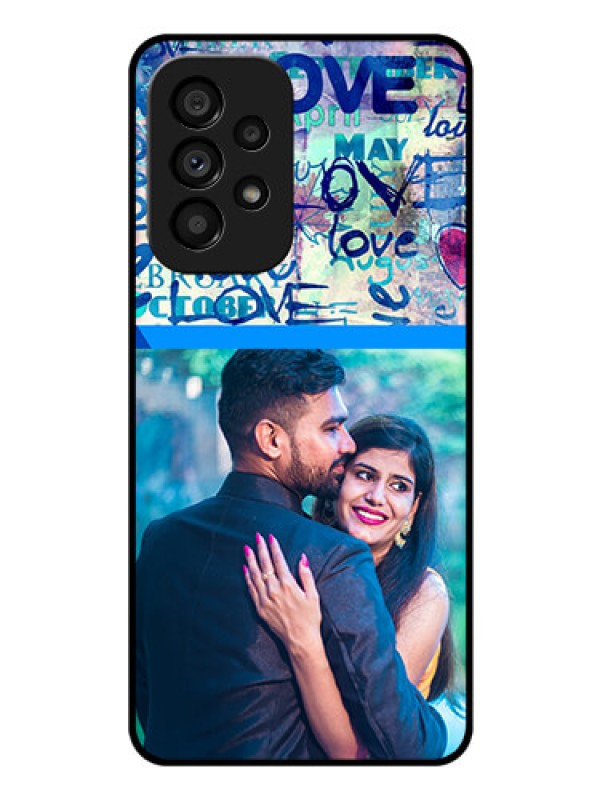 Custom Galaxy A53 5G Custom Glass Mobile Case - Colorful Love Design