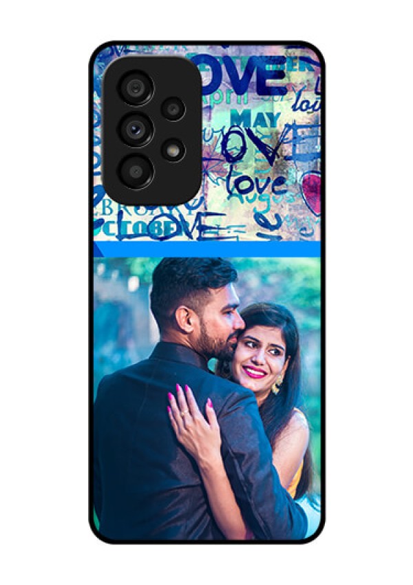 Galaxy A53 5G Custom Glass Mobile Case - Colorful Love Design