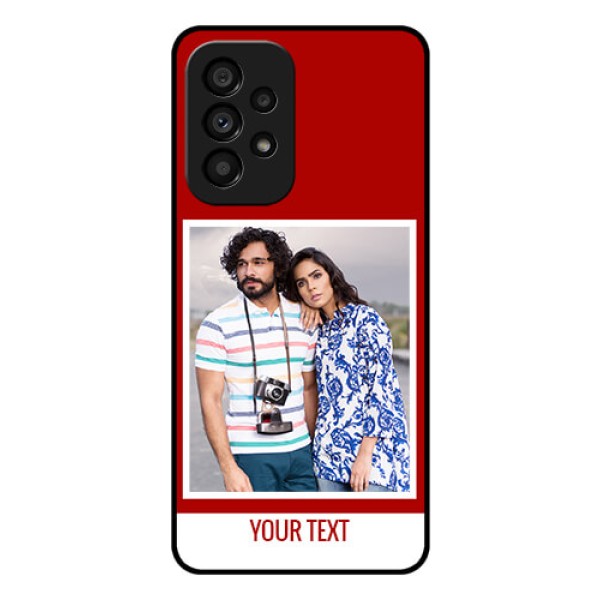 Galaxy A53 5G Personalized Glass Phone Case - Simple Red Color Design