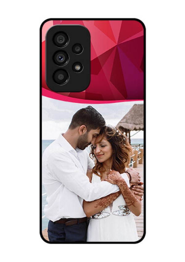 Galaxy A53 5G Custom Glass Mobile Case - Red Abstract Design