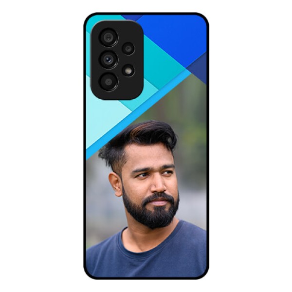 Galaxy A53 5G Custom Glass Phone Case - Blue Pattern Design