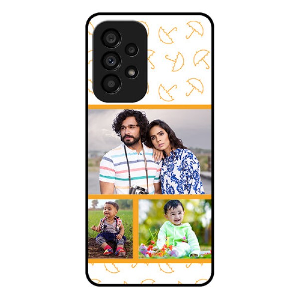 Galaxy A53 5G Custom Glass Mobile Case - Yellow Pattern Design