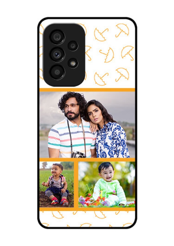 Galaxy A53 5G Custom Glass Mobile Case - Yellow Pattern Design