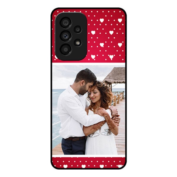 Galaxy A53 5G Photo Printing on Glass Case - Hearts Mobile Case Design
