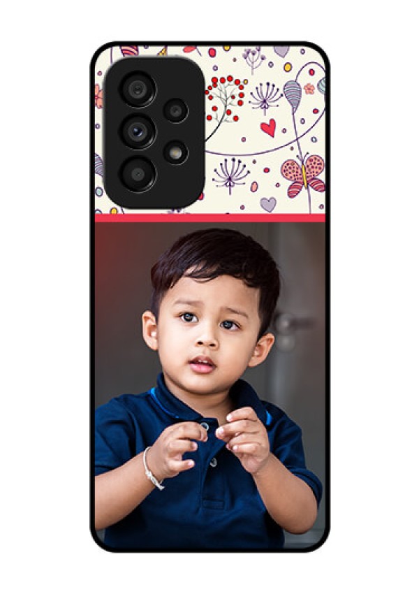 Galaxy A53 5G Custom Glass Mobile Case - Premium Floral Design