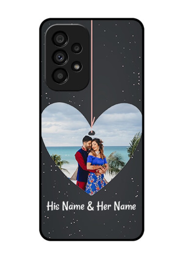 Galaxy A53 5G Custom Glass Phone Case - Hanging Heart Design
