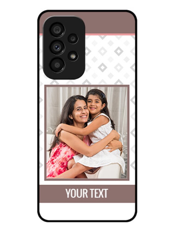 Custom Galaxy A53 5G Photo Printing on Glass Case - Simple Diamond Design