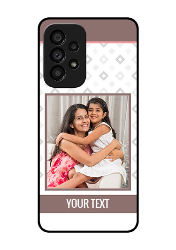 Galaxy A53 5G Photo Printing on Glass Case - Simple Diamond Design