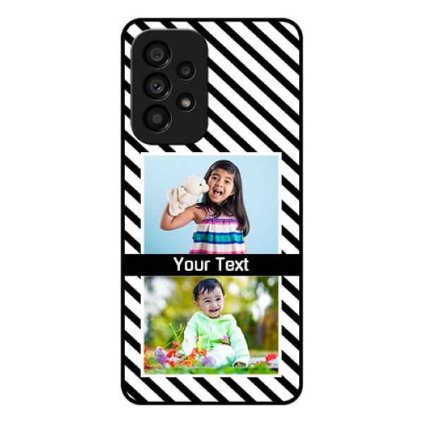 Galaxy A53 5G Photo Printing on Glass Case - Black And White Stripes Design Galaxy A53 5G Photo Printing on Glass Case - Black And White Stripes Design