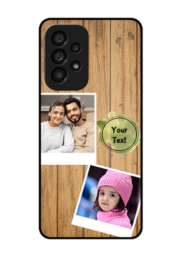 Galaxy A53 5G Custom Glass Phone Case - Wooden Texture Design