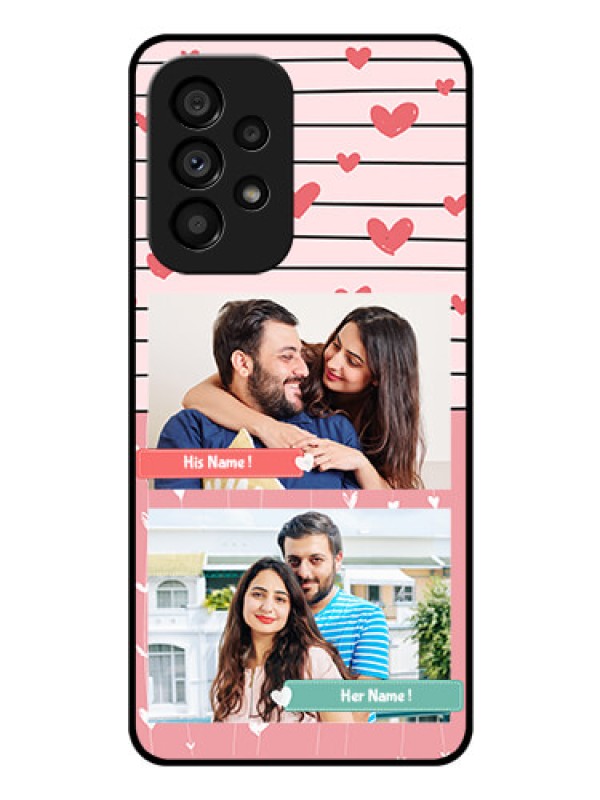 Custom Galaxy A53 5G Custom Glass Mobile Case - Photo with Heart Design