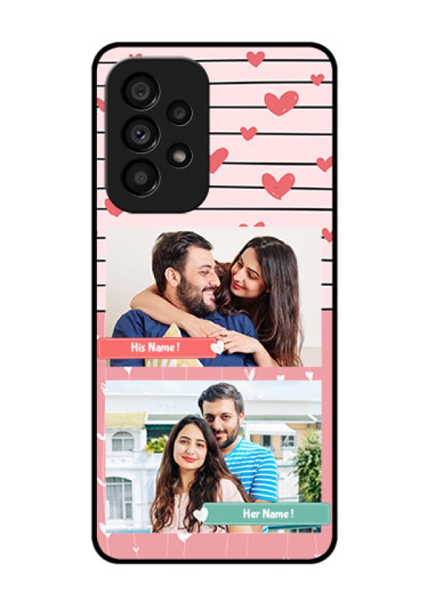 Galaxy A53 5G Custom Glass Mobile Case - Photo with Heart Design