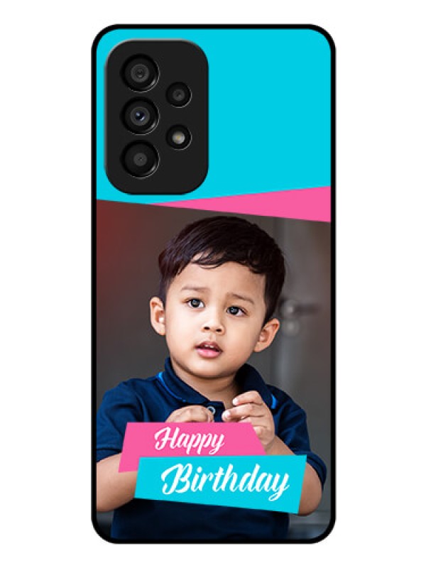 Custom Galaxy A53 5G Personalized Glass Phone Case - Image Holder with 2 Color Design