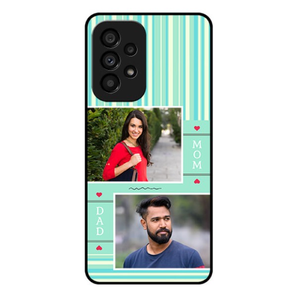 Galaxy A53 5G Custom Glass Phone Case - Mom & Dad Pic Design