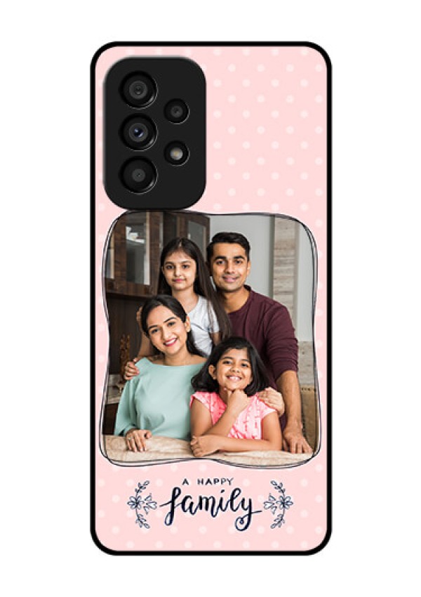 Galaxy A53 5G Custom Glass Phone Case - Family with Dots Design