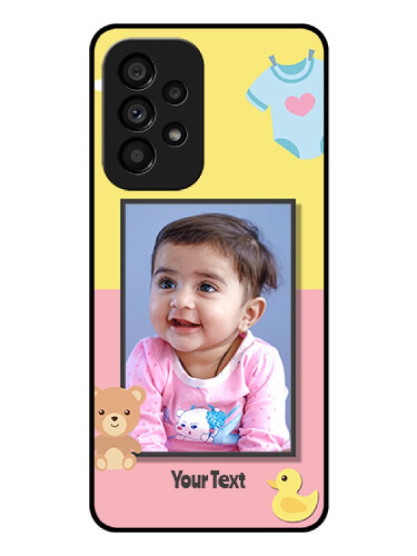 Custom Galaxy A53 5G Photo Printing on Glass Case - Kids 2 Color Design