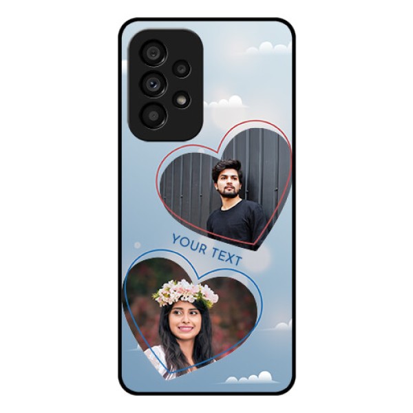 Galaxy A53 5G Custom Glass Mobile Case - Blue Color Couple Design
