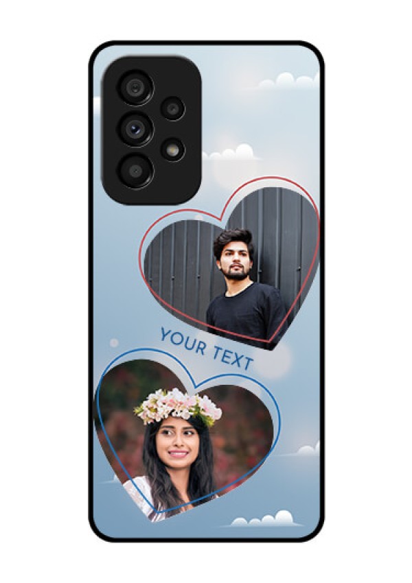 Galaxy A53 5G Custom Glass Mobile Case - Blue Color Couple Design
