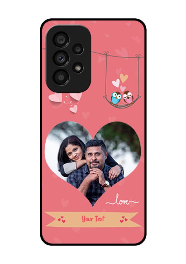 Galaxy A53 5G Personalized Glass Phone Case - Peach Color Love Design