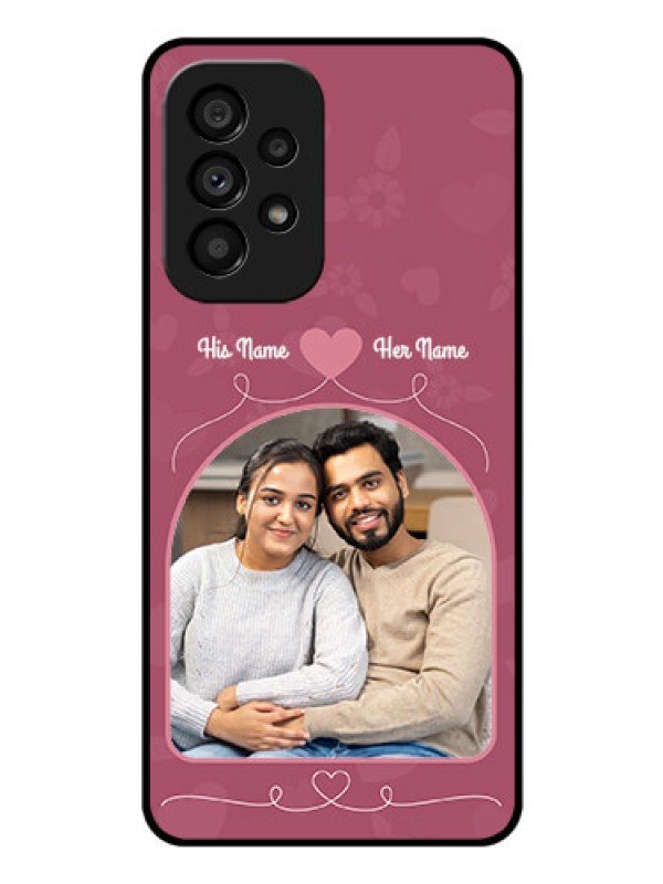 Custom Galaxy A53 5G Photo Printing on Glass Case - Love Floral Design