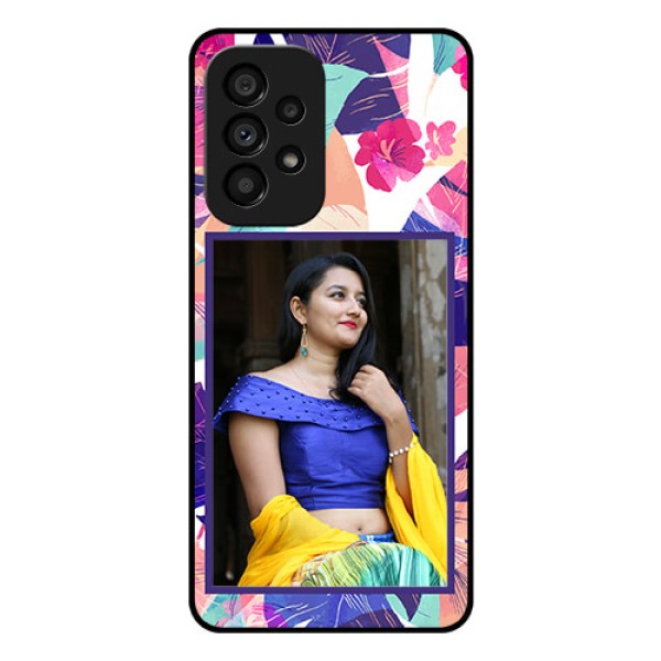 Galaxy A53 5G Custom Glass Mobile Case - Abstract Floral Design