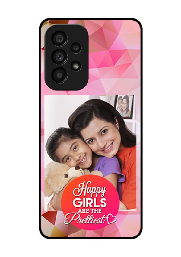 Galaxy A53 5G Photo Printing on Glass Case - Abstract Triangle Design