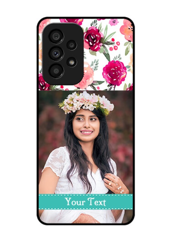 Galaxy A53 5G Custom Glass Phone Case - Watercolor Floral Design
