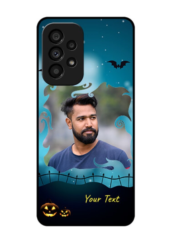Galaxy A53 5G Custom Glass Phone Case - Halloween frame design