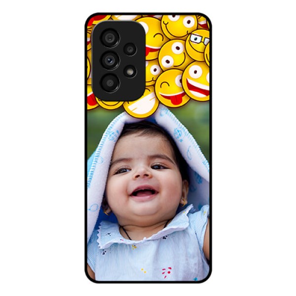 Galaxy A53 5G Custom Glass Mobile Case - with Smiley Emoji Design
