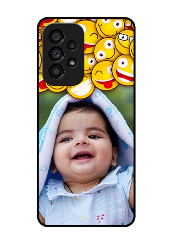 Galaxy A53 5G Custom Glass Mobile Case - with Smiley Emoji Design
