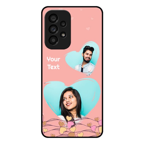 Galaxy A53 5G Custom Glass Mobile Case - Love Doodle Design Galaxy A53 5G Custom Glass Mobile Case - Love Doodle Design