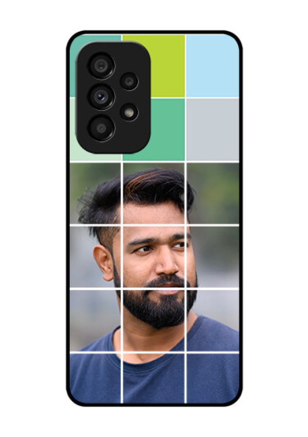 Galaxy A53 5G Photo Printing on Glass Case - with white box pattern