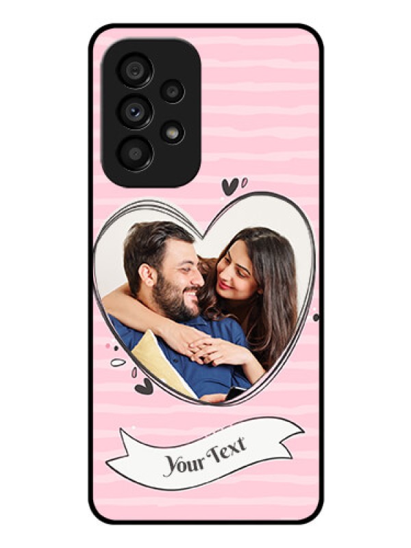 Custom Galaxy A53 5G Custom Glass Phone Case - Vintage Heart Design