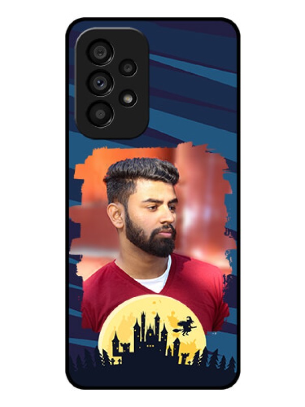 Custom Galaxy A53 5G Photo Printing on Glass Case - Halloween Witch Design