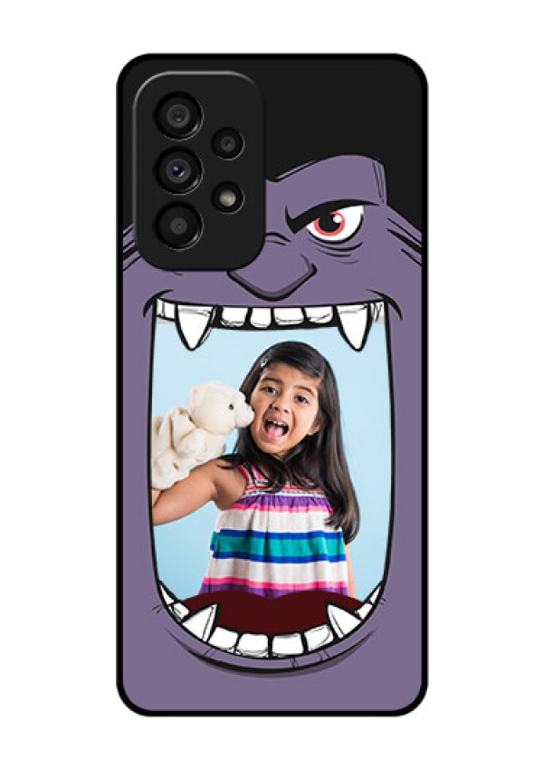 Galaxy A53 5G Custom Glass Phone Case - Angry Monster Design