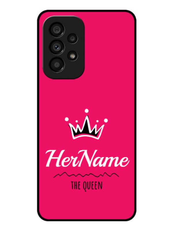 Custom Galaxy A53 5G Glass Phone Case Queen with Name