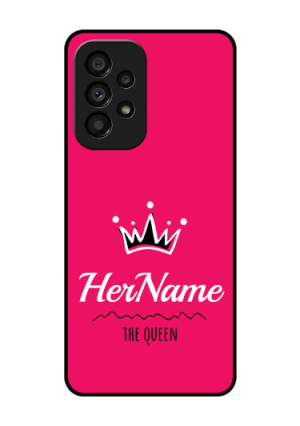 Galaxy A53 5G Glass Phone Case Queen with Name