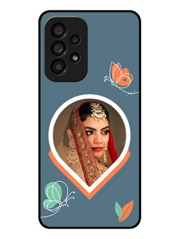 Custom Galaxy A53 5G Custom Glass Mobile Case - Droplet Butterflies Design