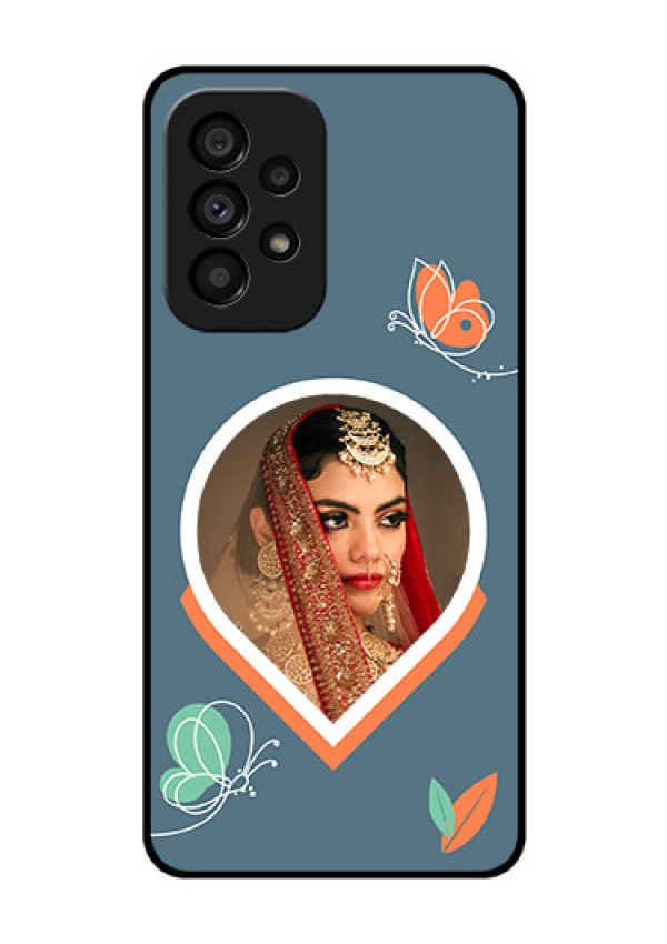 Galaxy A53 5G Custom Glass Mobile Case - Droplet Butterflies Design
