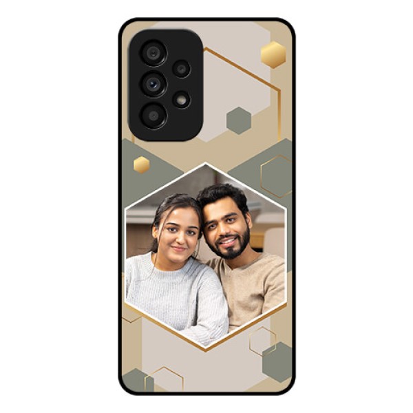 Galaxy A53 5G Photo Printing on Glass Case - Stylish Hexagon Pattern Design Galaxy A53 5G Photo Printing on Glass Case - Stylish Hexagon Pattern Design