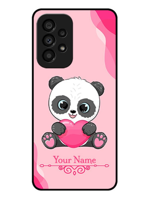 Custom Galaxy A53 5G Custom Glass Mobile Case - Cute Panda Design