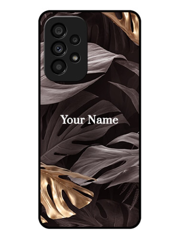 Custom Galaxy A53 5G Personalised Glass Phone Case - Wild Leaves digital paint Design