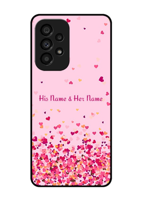 Galaxy A53 5G Photo Printing on Glass Case - Floating Hearts Design