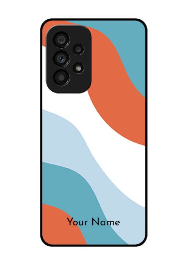 Galaxy A53 5G Custom Glass Mobile Case - coloured Waves Design