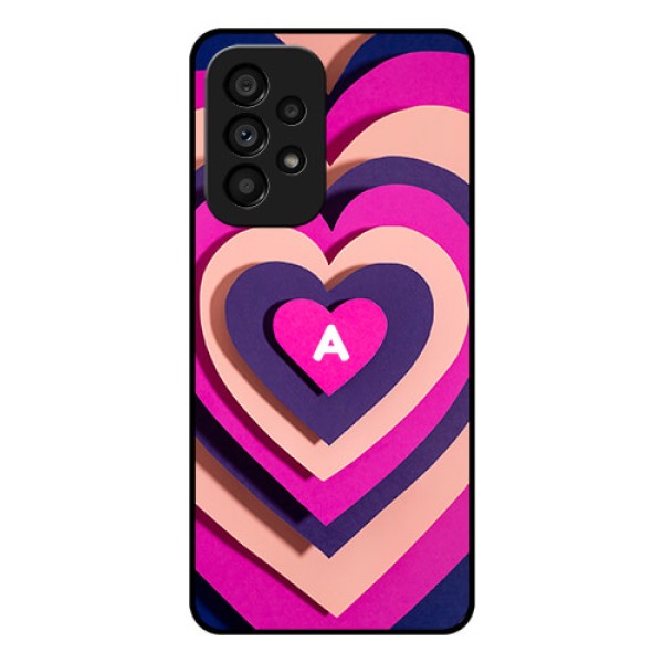 Galaxy A53 5G Custom Glass Mobile Case - Cute Heart Pattern Design Galaxy A53 5G Custom Glass Mobile Case - Cute Heart Pattern Design