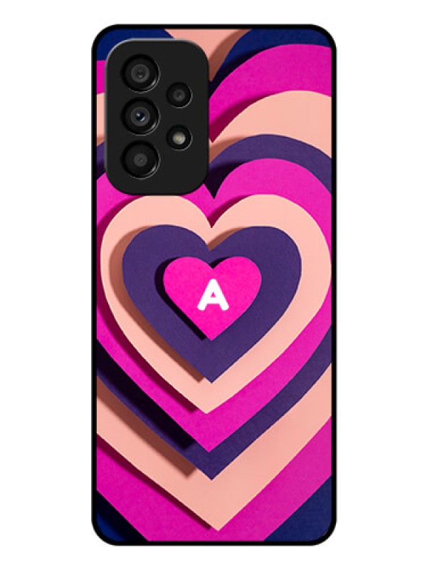 Custom Galaxy A53 5G Custom Glass Mobile Case - Cute Heart Pattern Design